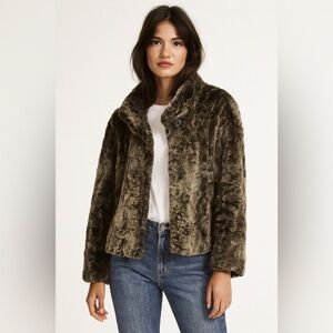 Kristen Blake‎ Tan Faux Fur Jacket Sz. SP